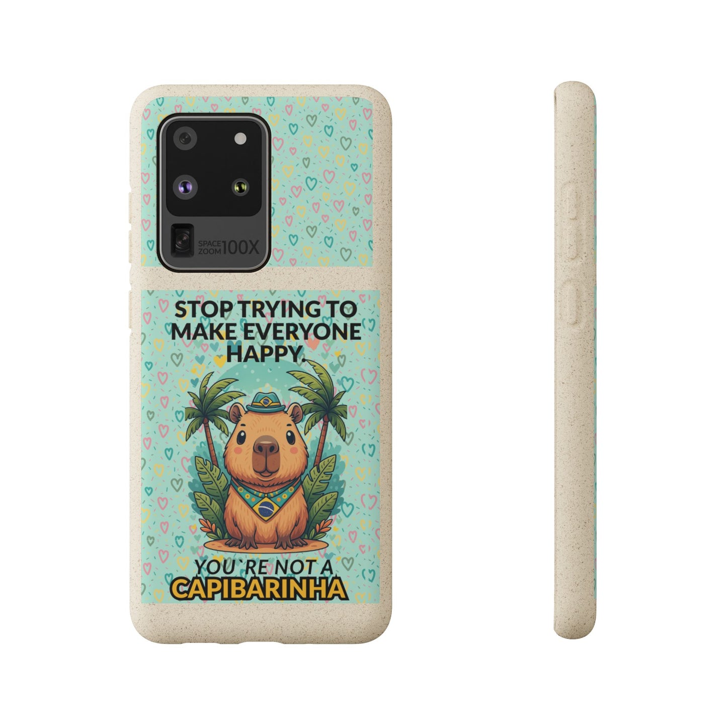 Eco-Friendly Capybara Phone Case | Biodegradable Self-Care Quote Cover for iPhone & Samsung