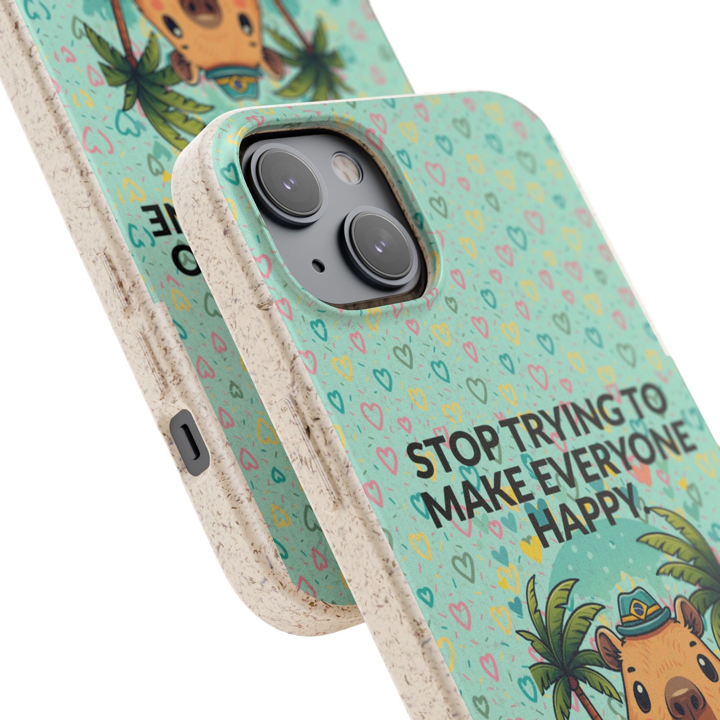 Eco-Friendly Capybara Phone Case | Biodegradable Self-Care Quote Cover for iPhone & Samsung