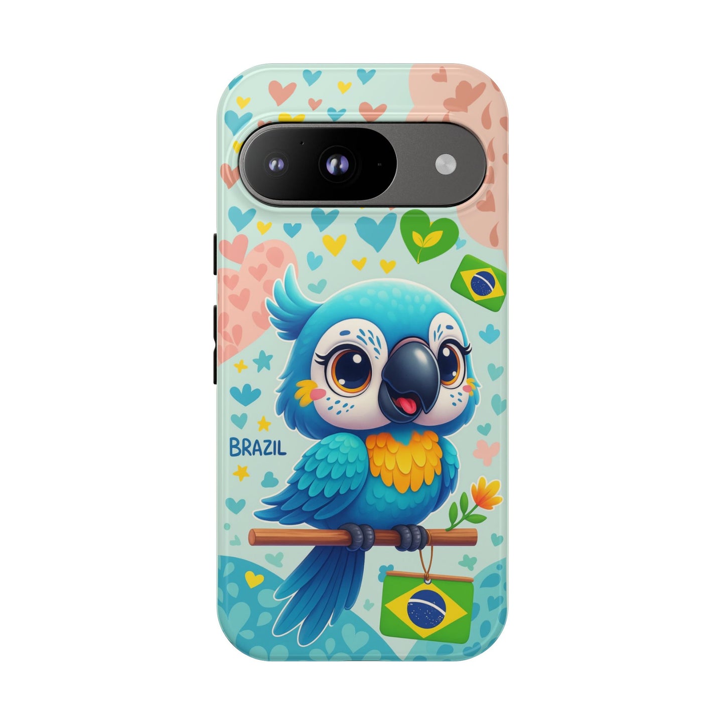 Saudade Collection - Brazilian Parrot Phone Case | Vibrant Hearts & Culture Tough Cases
