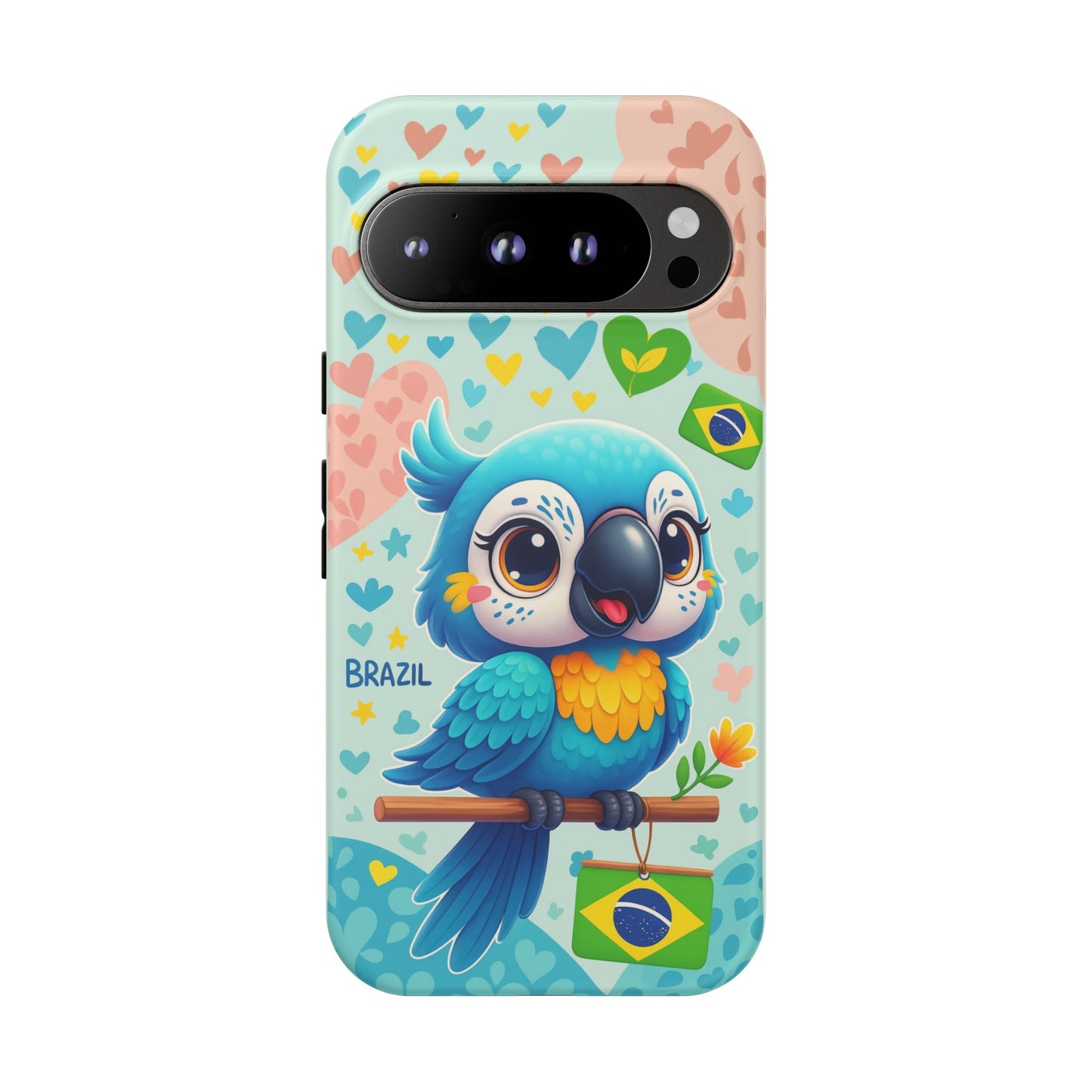 Saudade Collection - Brazilian Parrot Phone Case | Vibrant Hearts & Culture Tough Cases