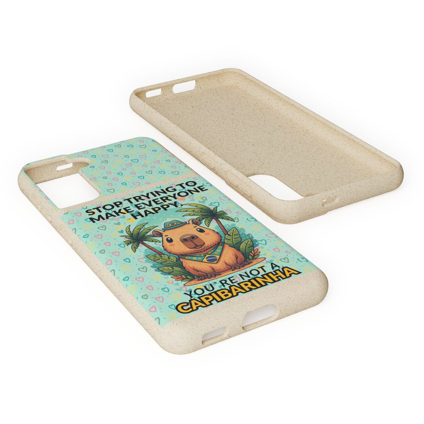 Eco-Friendly Capybara Phone Case | Biodegradable Self-Care Quote Cover for iPhone & Samsung