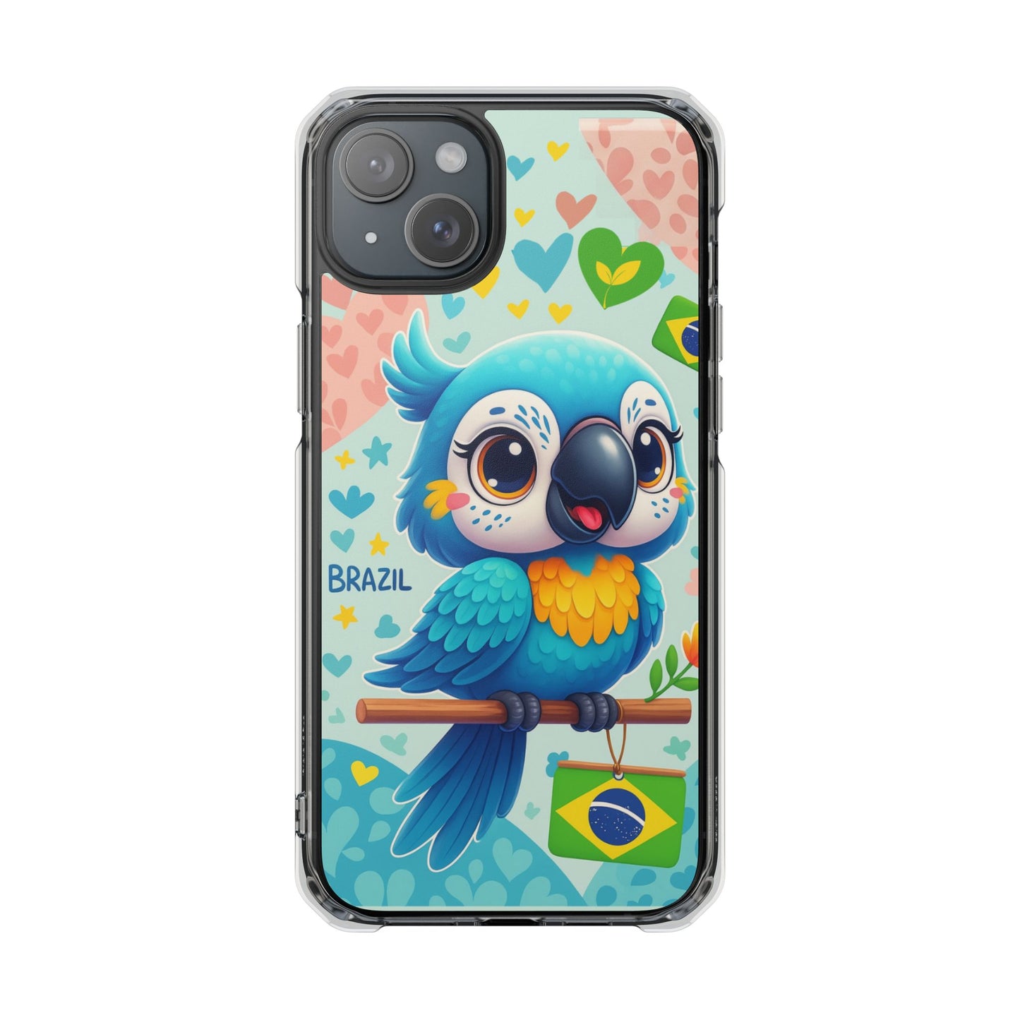 Saudade Collection - Brazilian Parrot Phone Case | Vibrant Hearts & Culture Magnetic Tough Cases