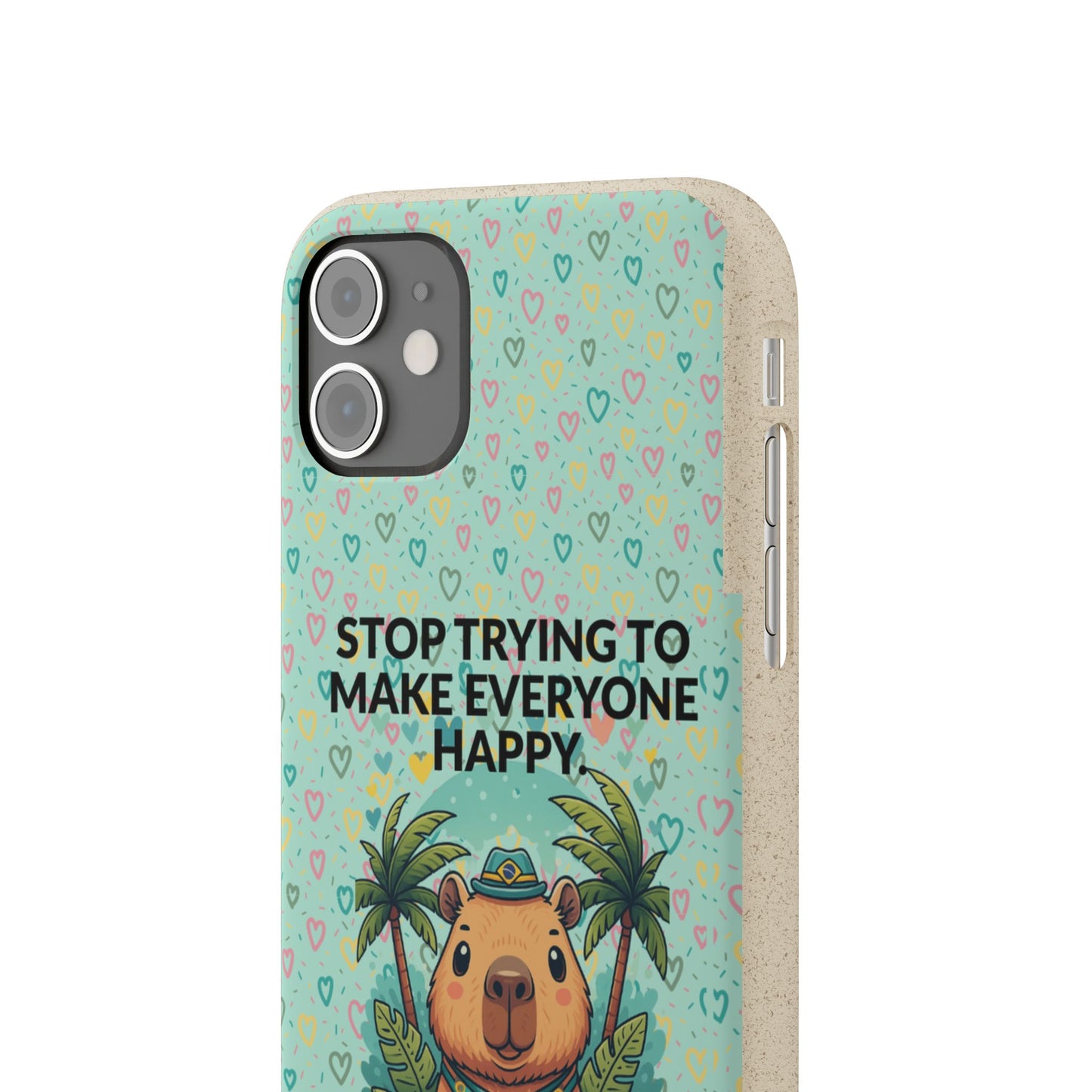 Eco-Friendly Capybara Phone Case | Biodegradable Self-Care Quote Cover for iPhone & Samsung
