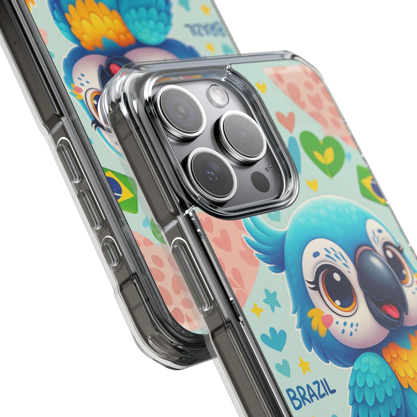Saudade Collection - Brazilian Parrot Phone Case | Vibrant Hearts & Culture Magnetic Tough Cases