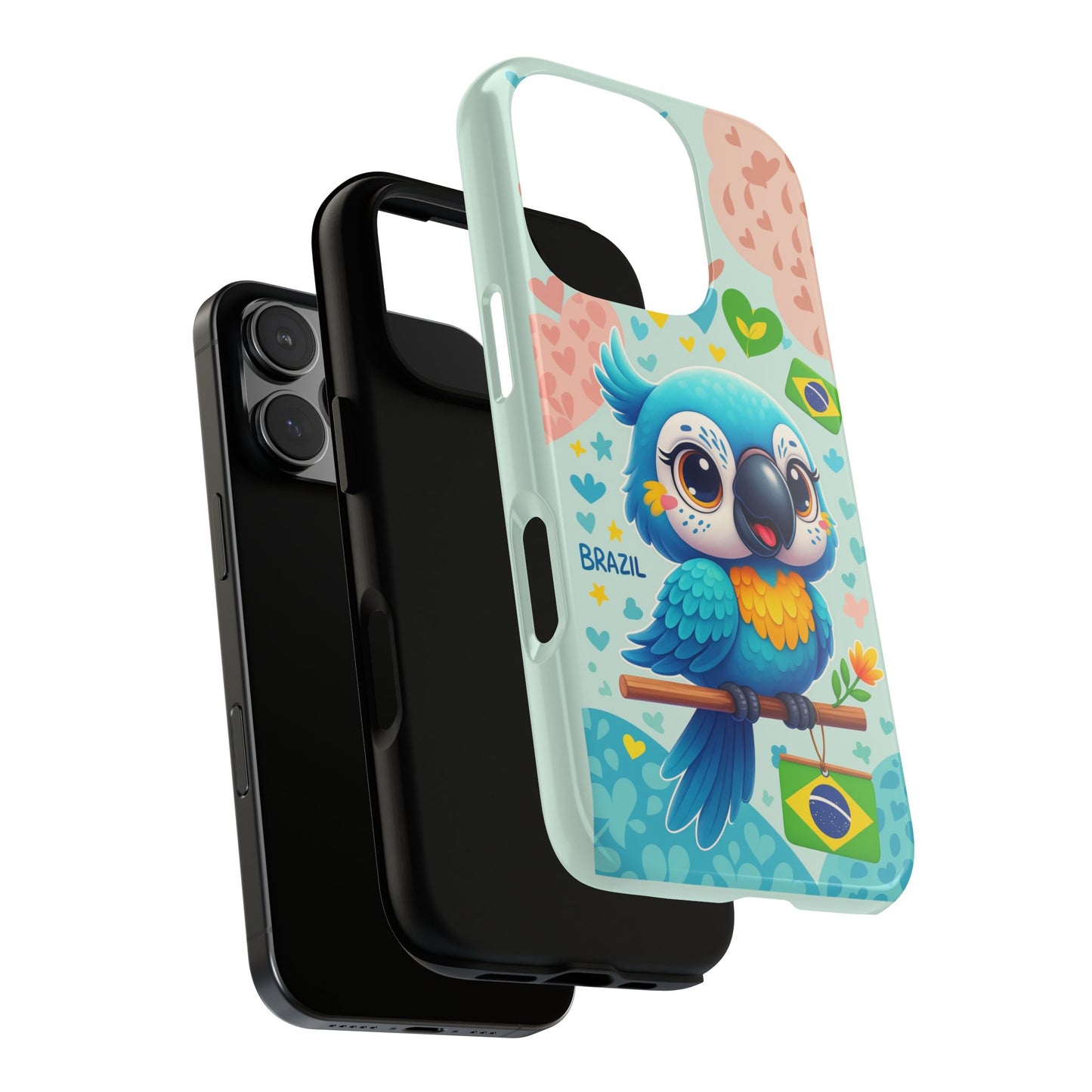 Saudade Collection - Brazilian Parrot Phone Case | Vibrant Hearts & Culture Tough Cases