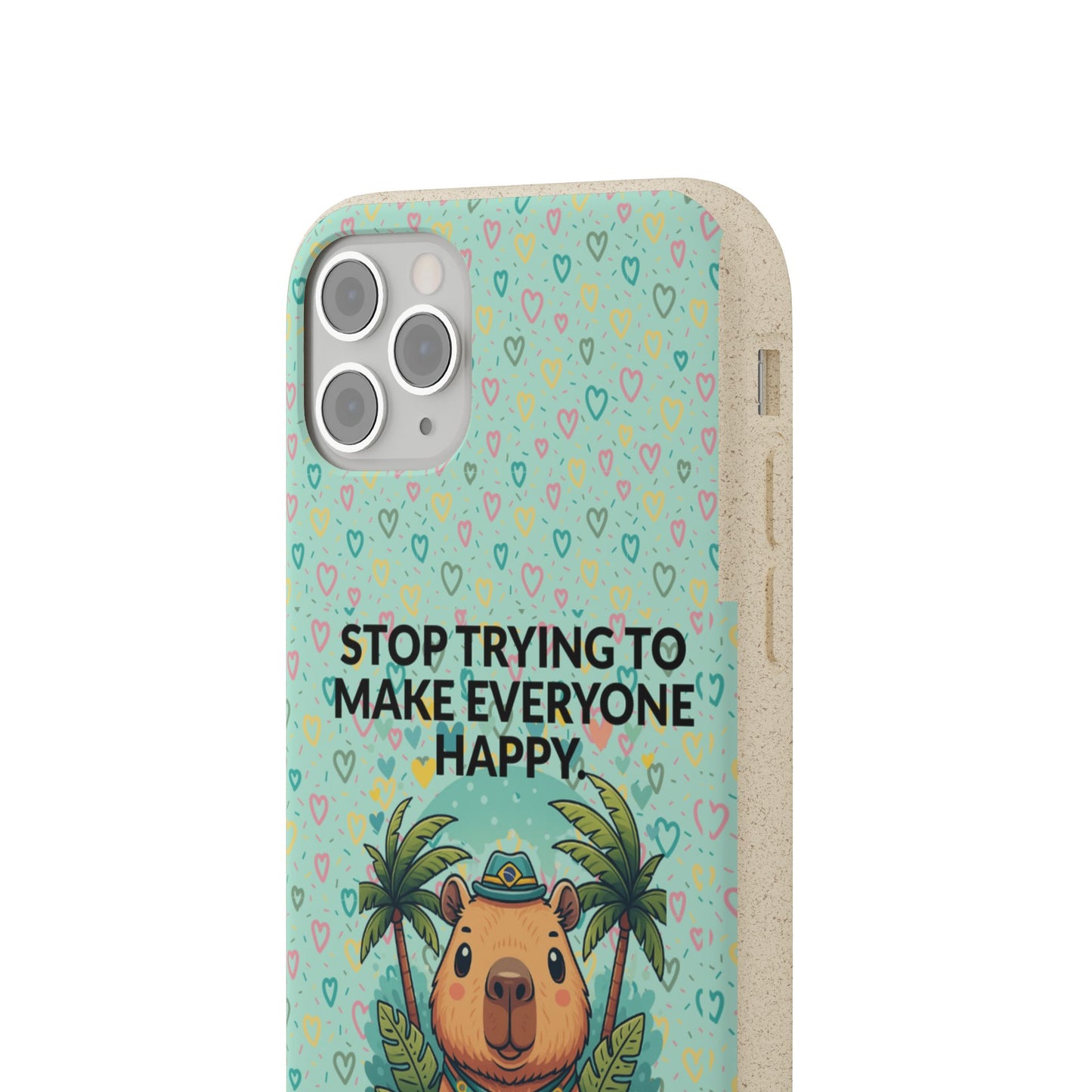Eco-Friendly Capybara Phone Case | Biodegradable Self-Care Quote Cover for iPhone & Samsung