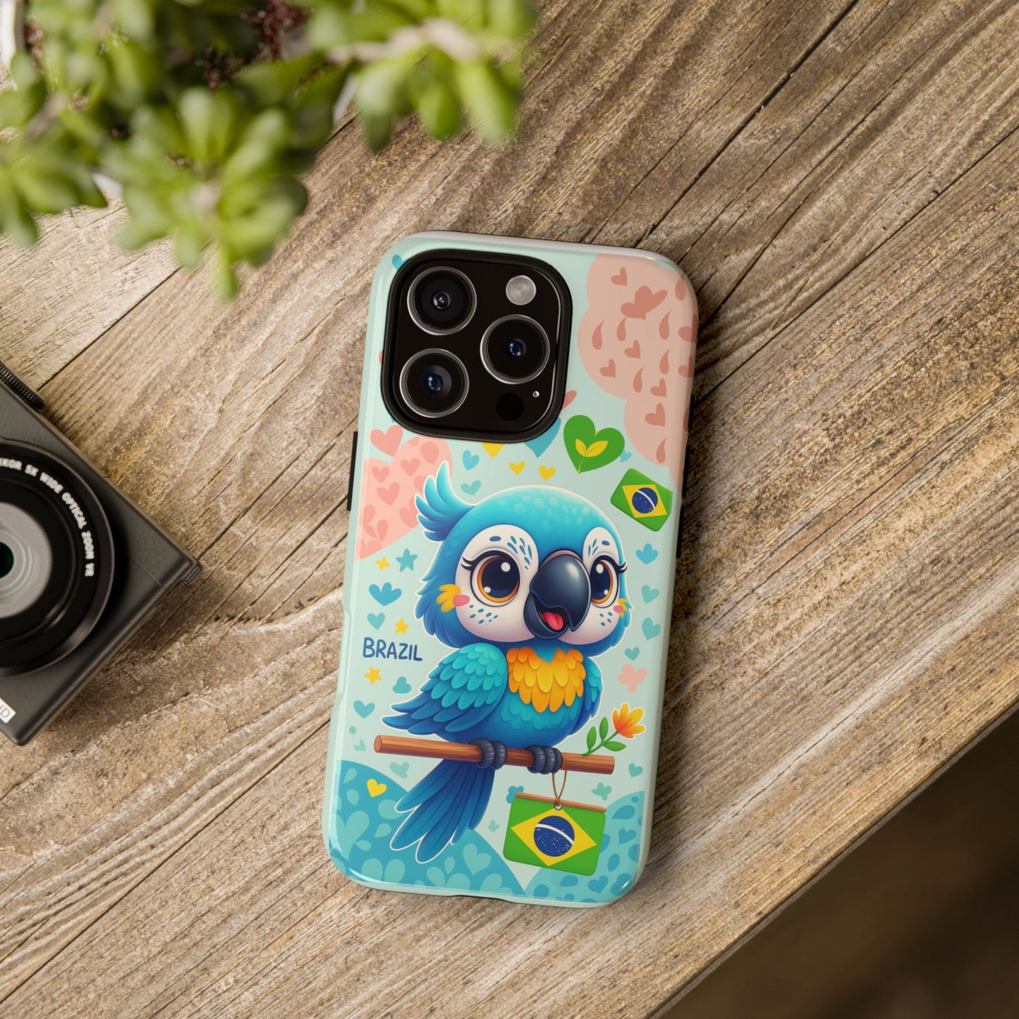 Saudade Collection - Brazilian Parrot Phone Case | Vibrant Hearts & Culture Tough Cases