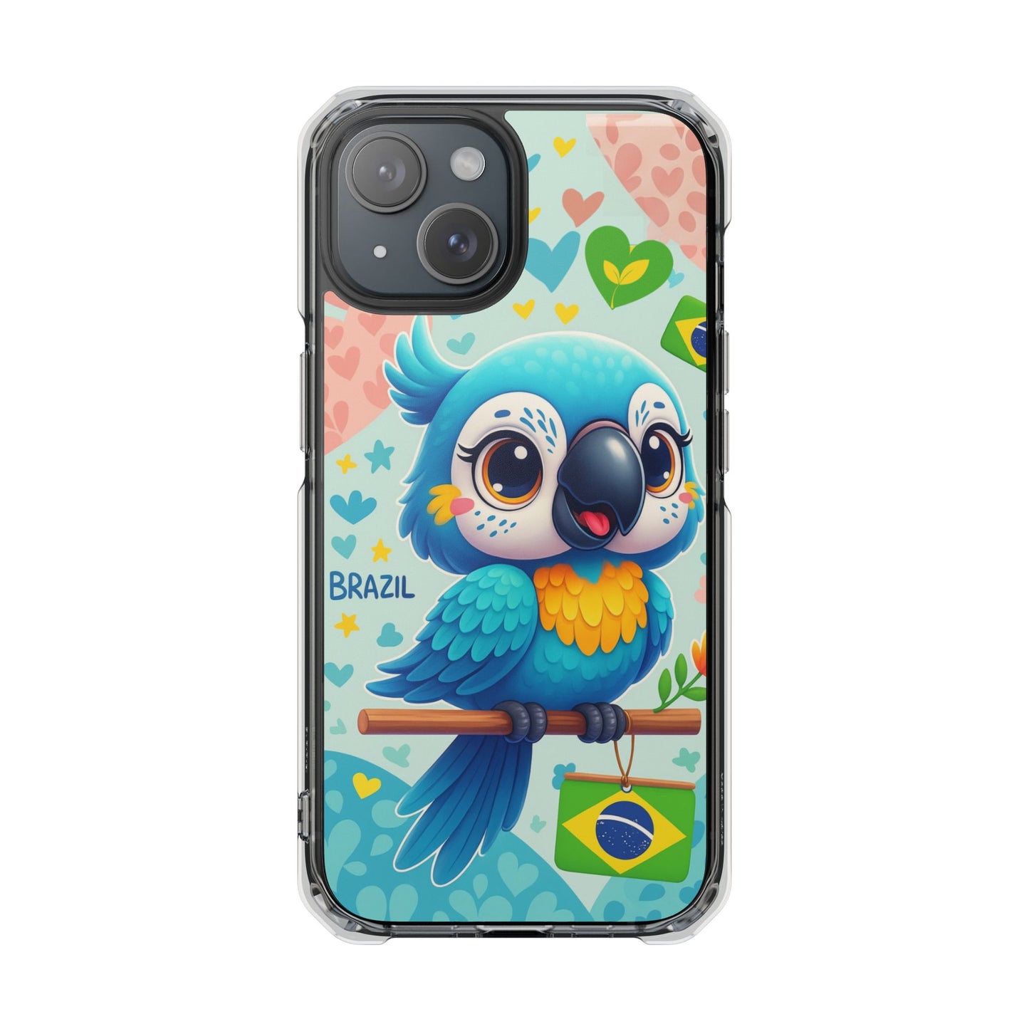 Saudade Collection - Brazilian Parrot Phone Case | Vibrant Hearts & Culture Magnetic Tough Cases