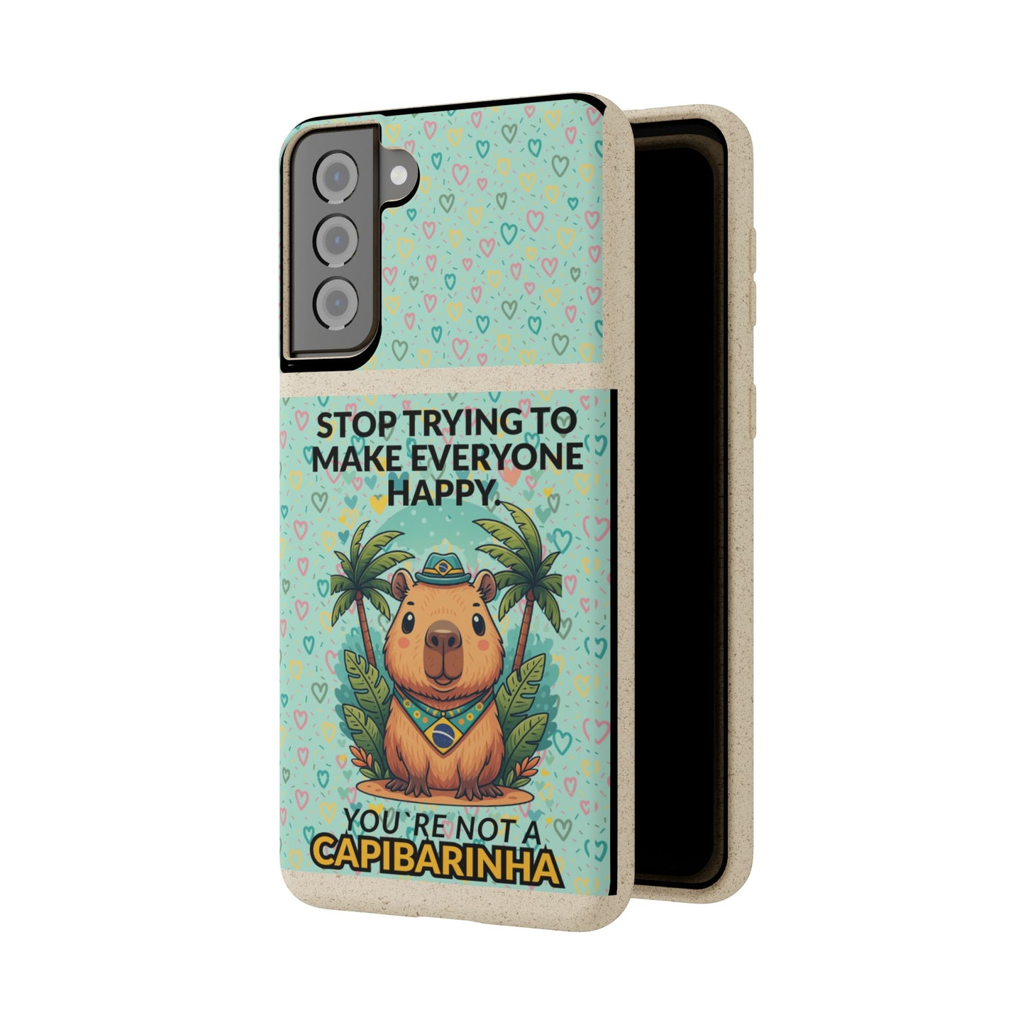 Eco-Friendly Capybara Phone Case | Biodegradable Self-Care Quote Cover for iPhone & Samsung