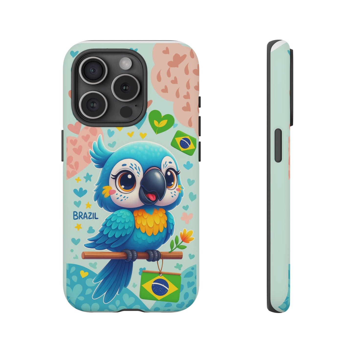 Saudade Collection - Brazilian Parrot Phone Case | Vibrant Hearts & Culture Tough Cases