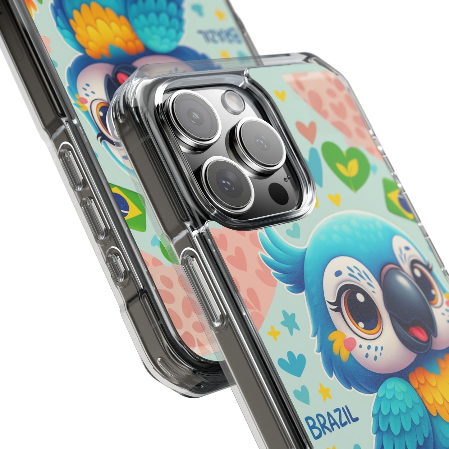 Saudade Collection - Brazilian Parrot Phone Case | Vibrant Hearts & Culture Magnetic Tough Cases