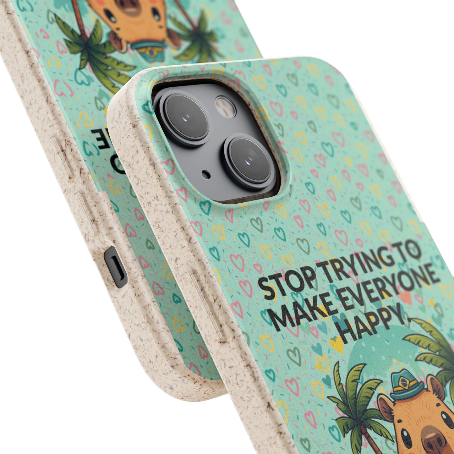 Eco-Friendly Capybara Phone Case | Biodegradable Self-Care Quote Cover for iPhone & Samsung
