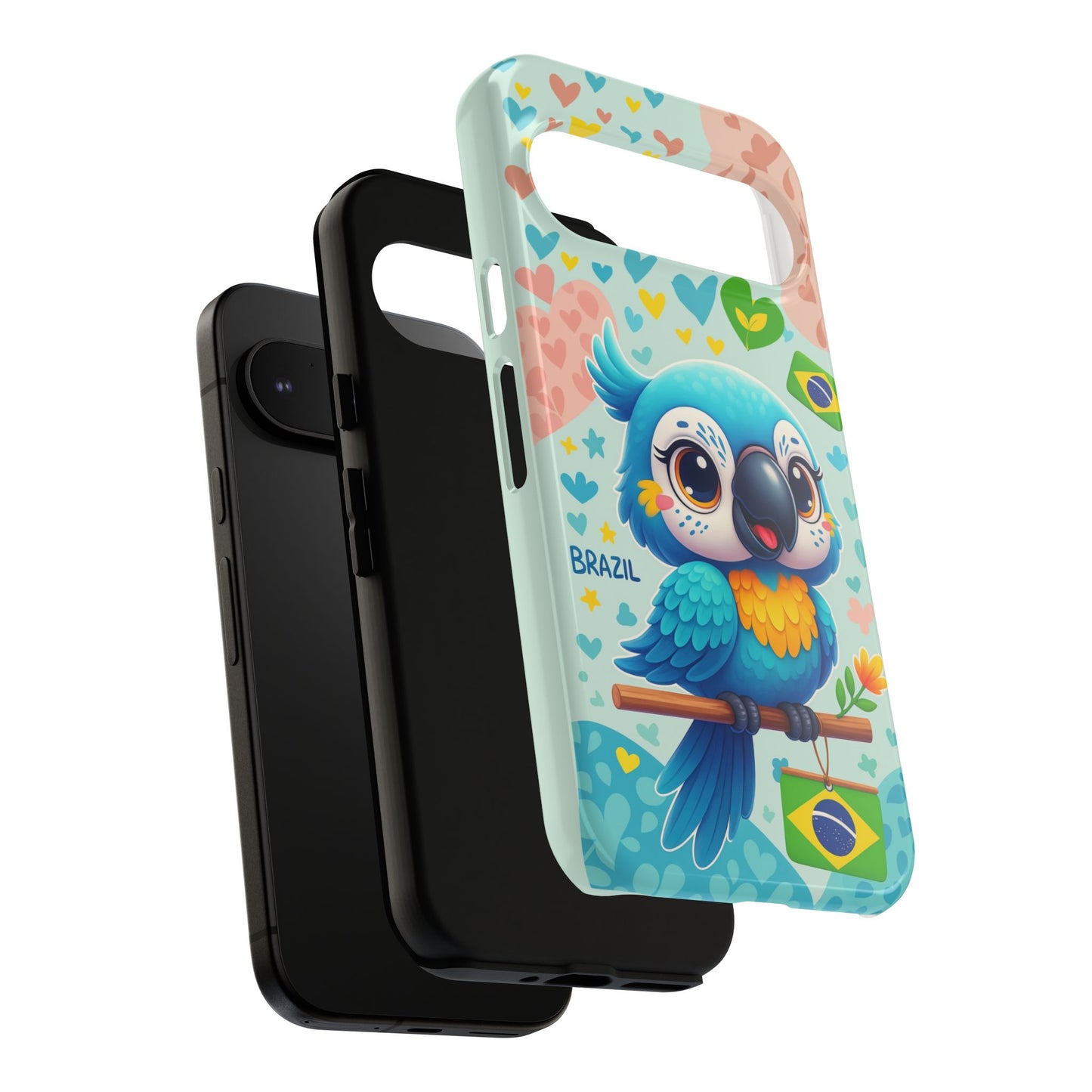 Saudade Collection - Brazilian Parrot Phone Case | Vibrant Hearts & Culture Tough Cases