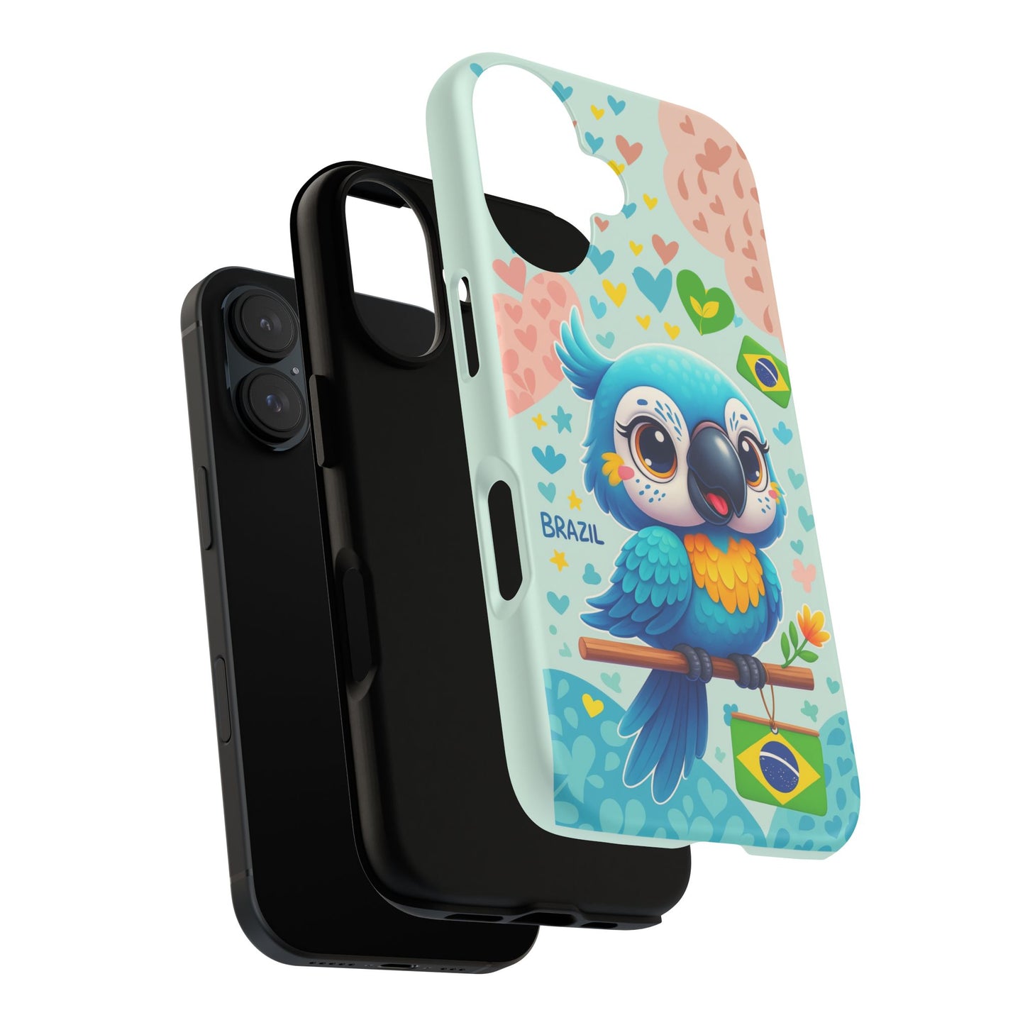 Saudade Collection - Brazilian Parrot Phone Case | Vibrant Hearts & Culture Tough Cases
