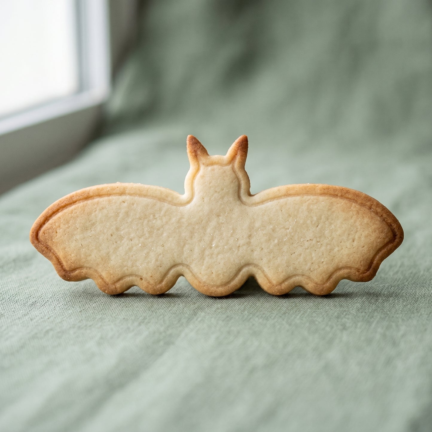 Bat shaped sugar cookie