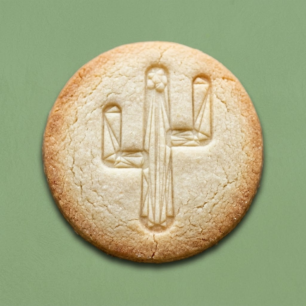 Cactus embossed sugar cookie