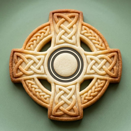 Celtic cross shaped sugar cookie