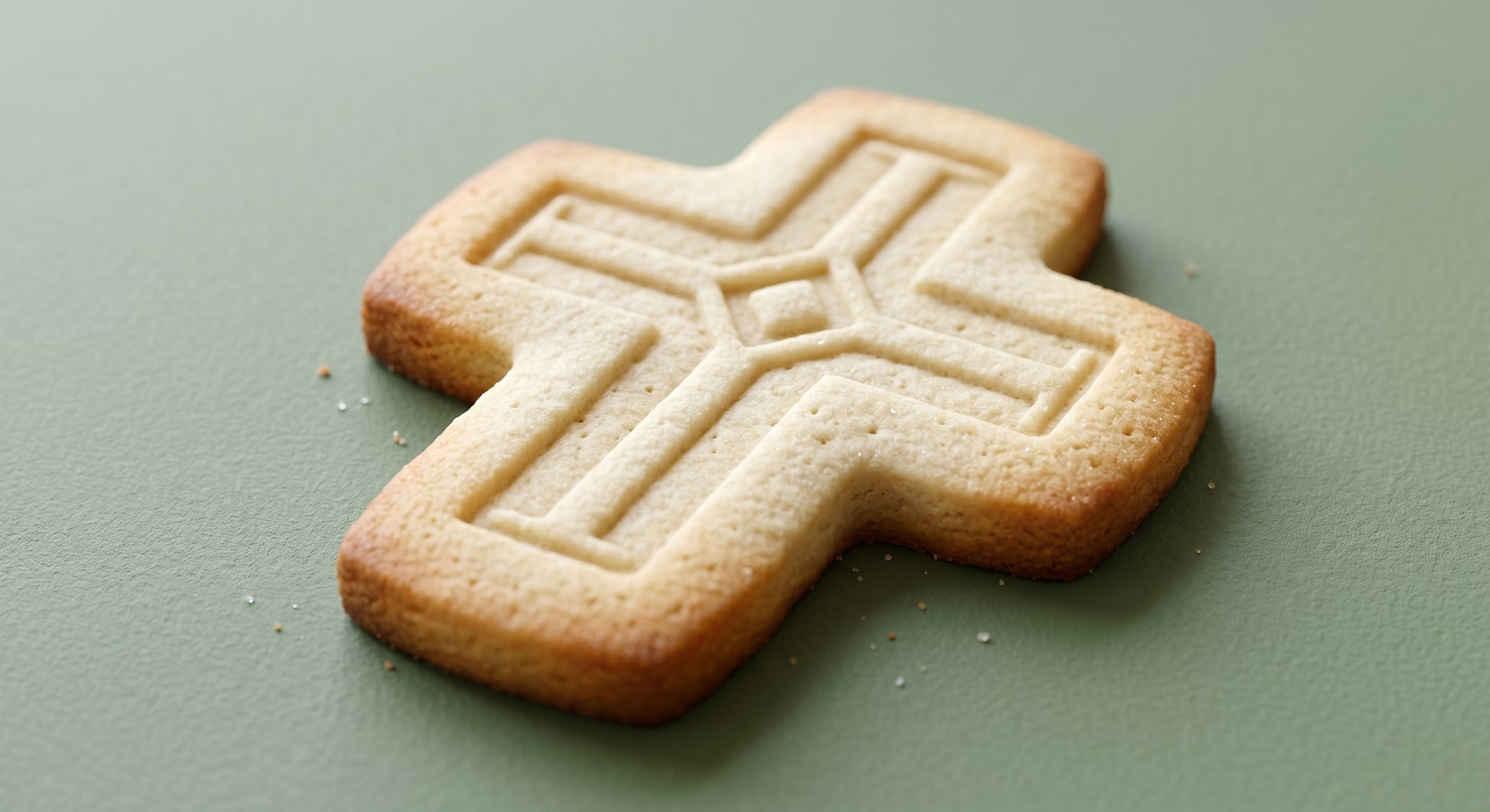 Cross shaped sugar cookie