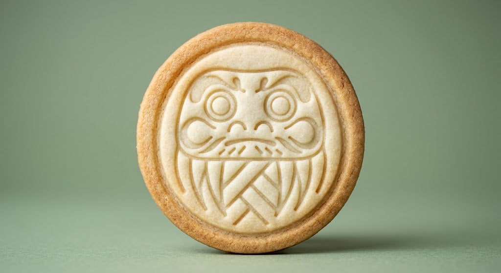 Daruma wish doll embossed sugar cookie