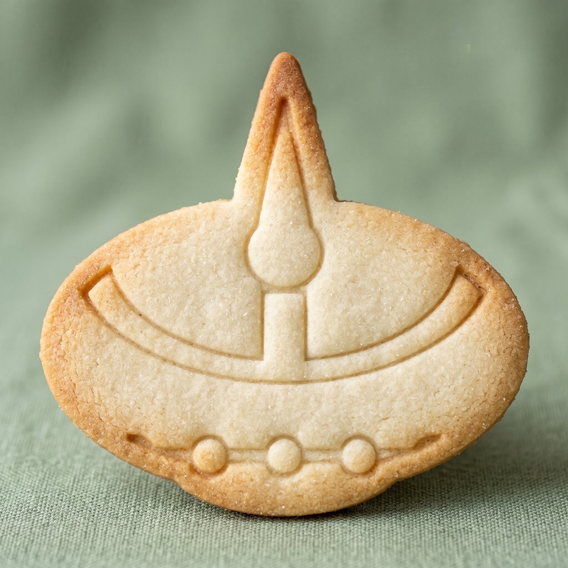 Diya lamp shaped sugar cookie