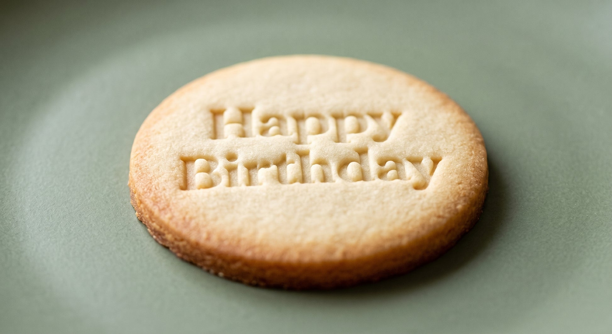 Happy Birthday round sugar cookie stamp