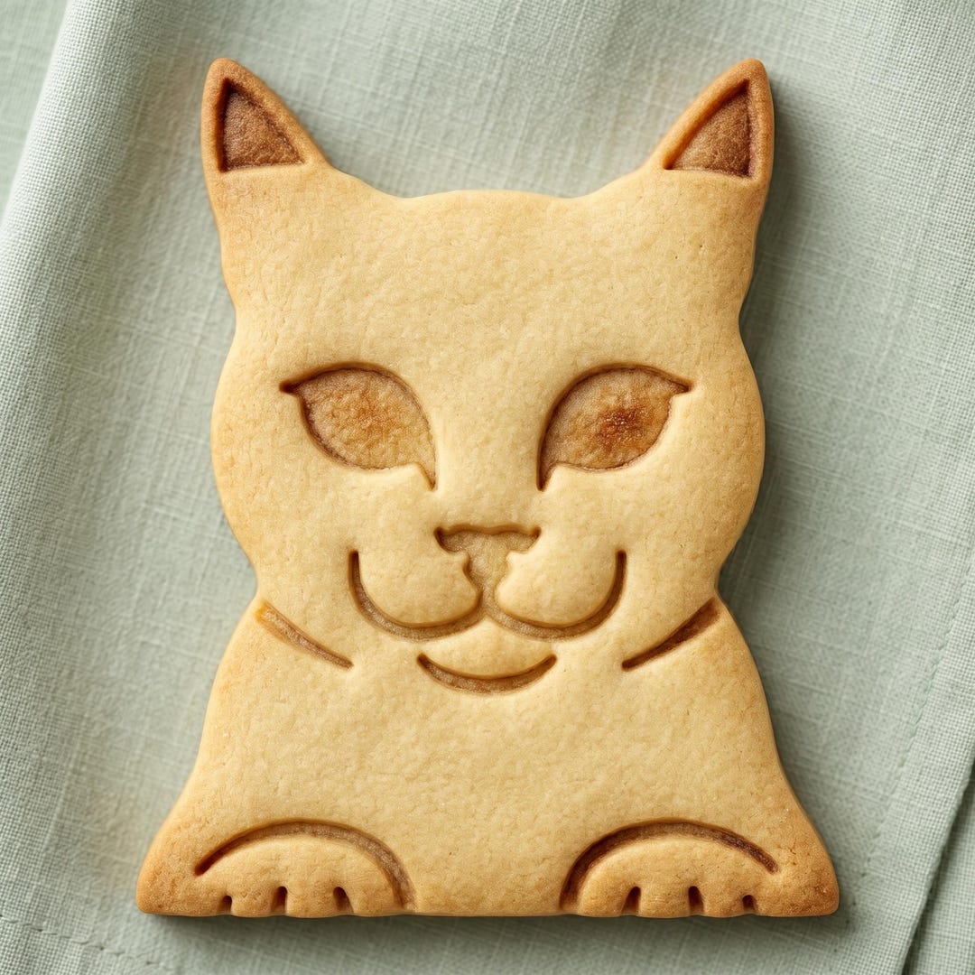 Cat face cookie cutter and stamp set