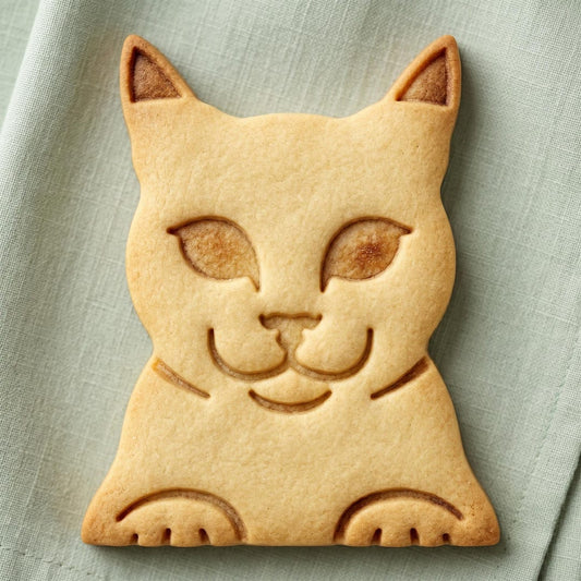 Cat face cookie cutter and stamp set