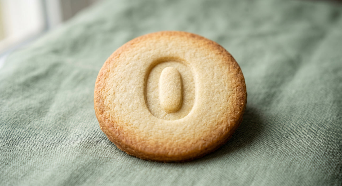 Number 0 round sugar cookie stamp
