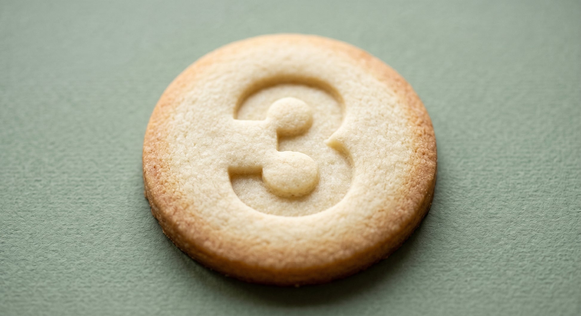 Number 3 round sugar cookie stamp