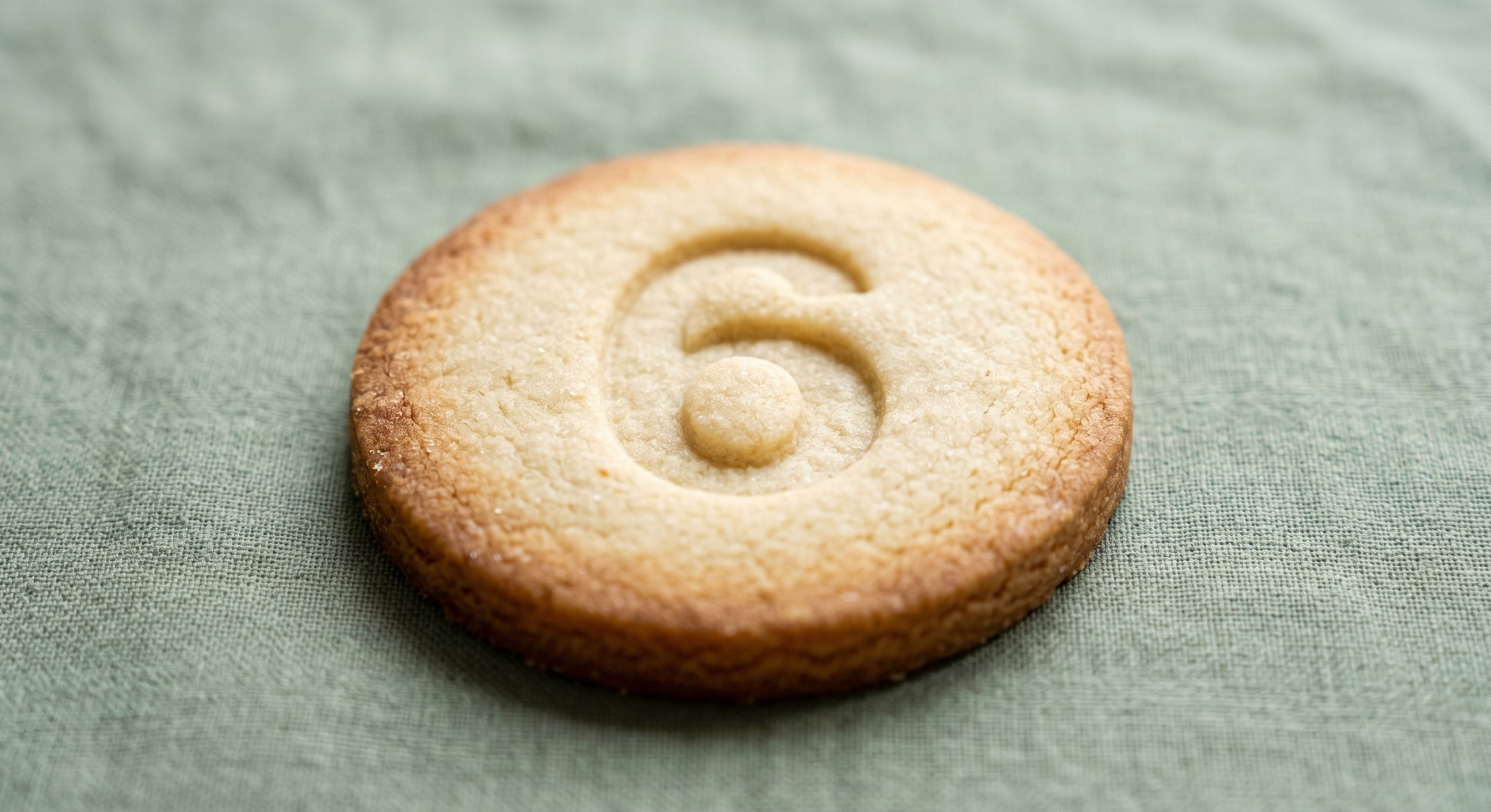 Number 6 round sugar cookie stamp
