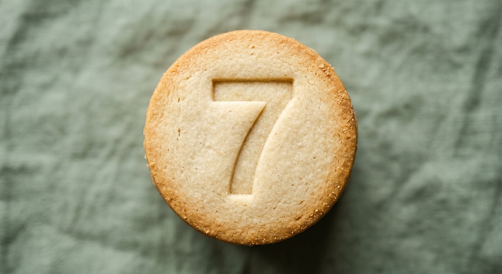 Number 7 round sugar cookie stamp