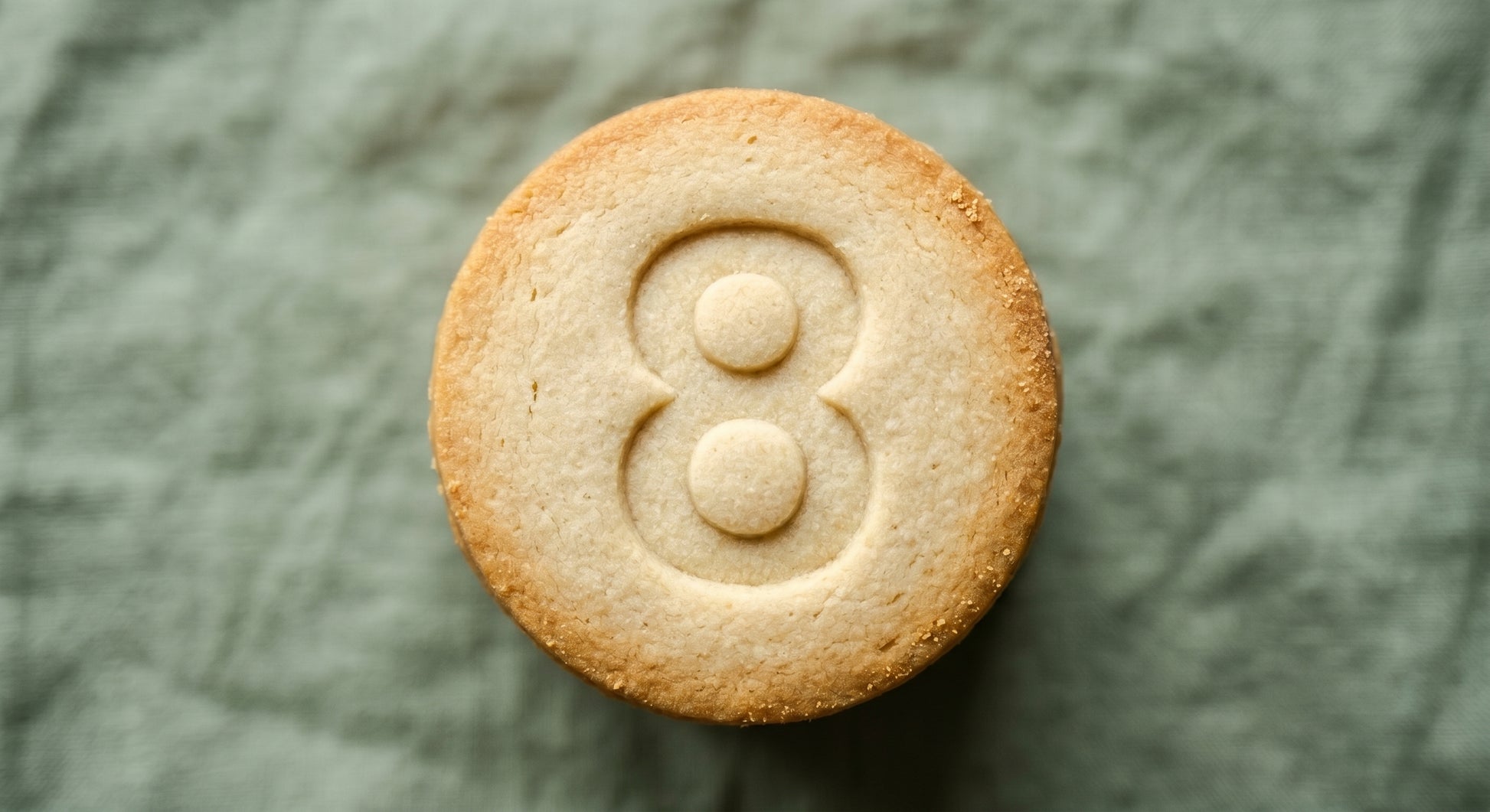 Number 8 round sugar cookie stamp