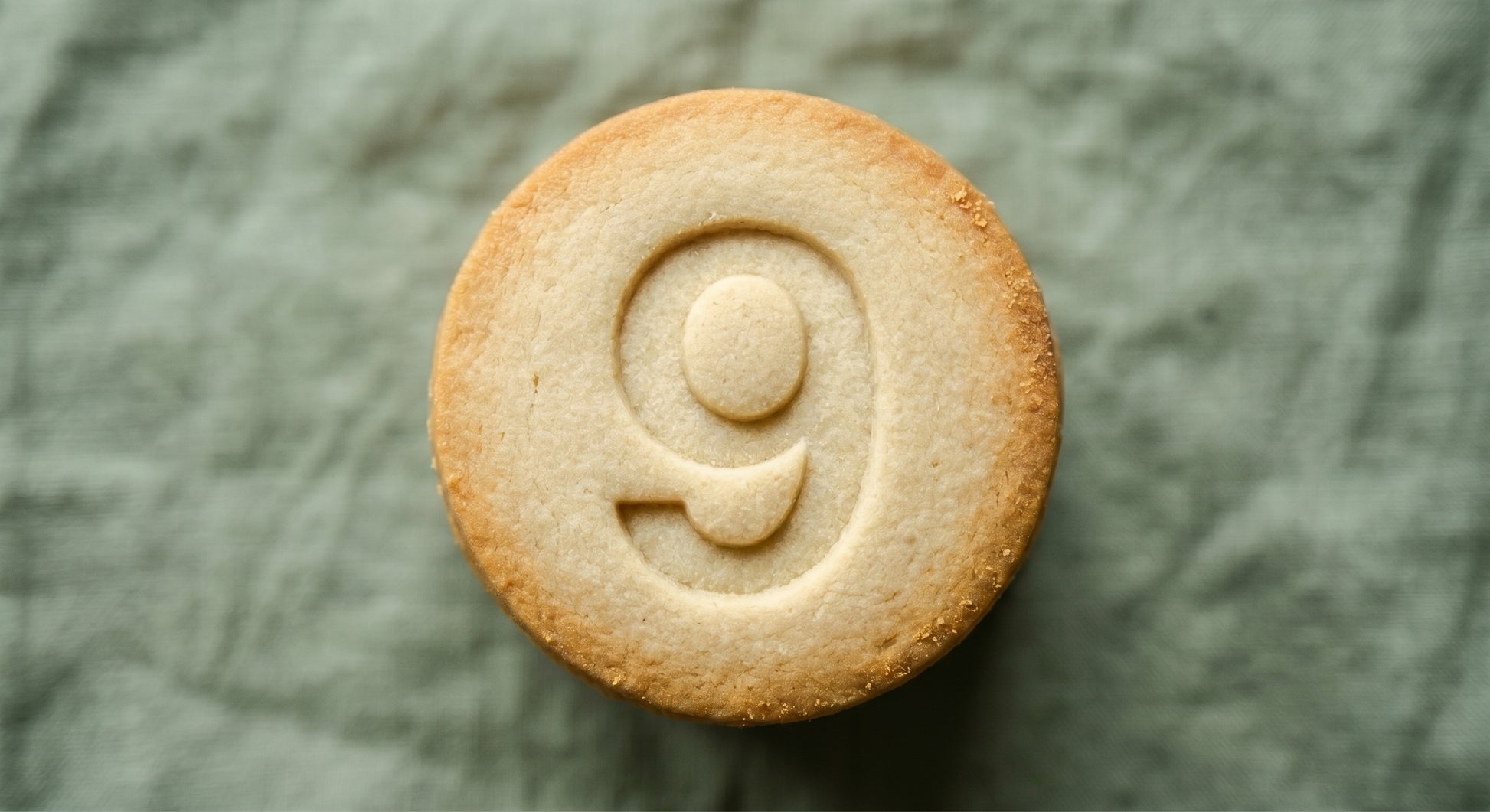 Number 9 round sugar cookie stamp