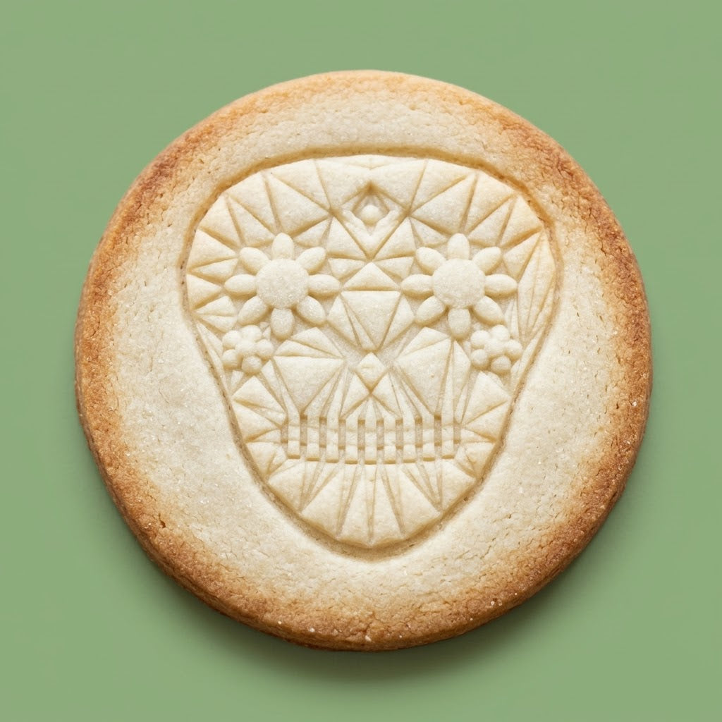 Sugar skull Dia de los Muertos embossed sugar cookie