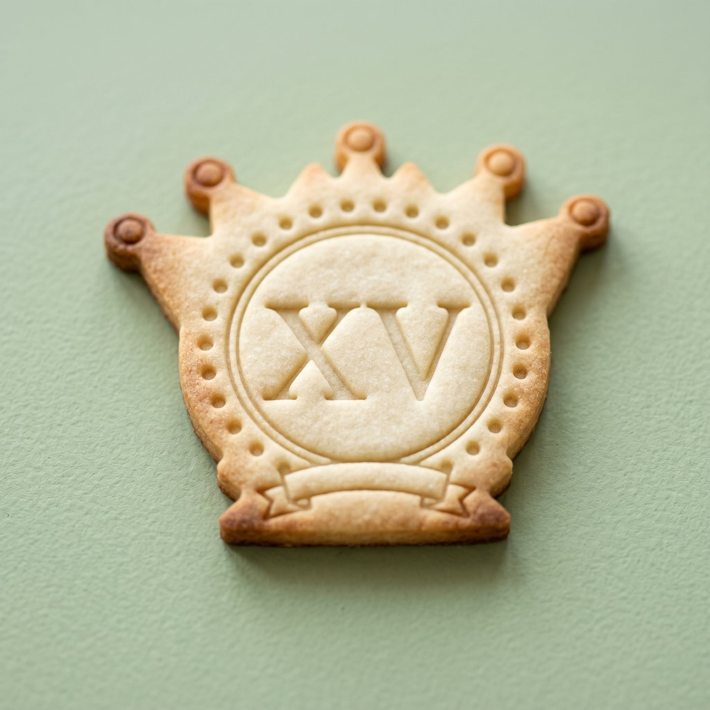 XV quinceanera crown shaped sugar cookie hero