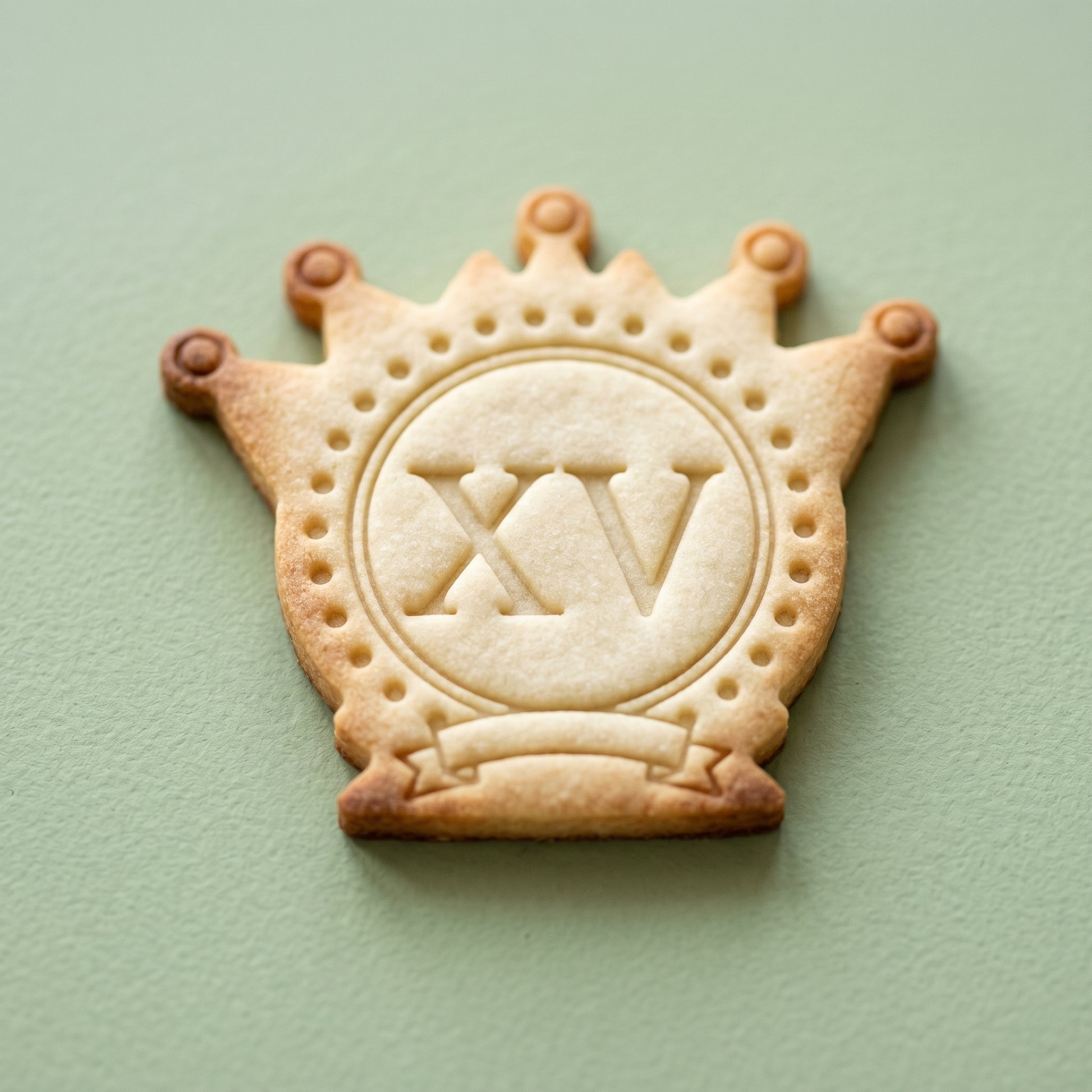 XV quinceanera crown shaped sugar cookie hero